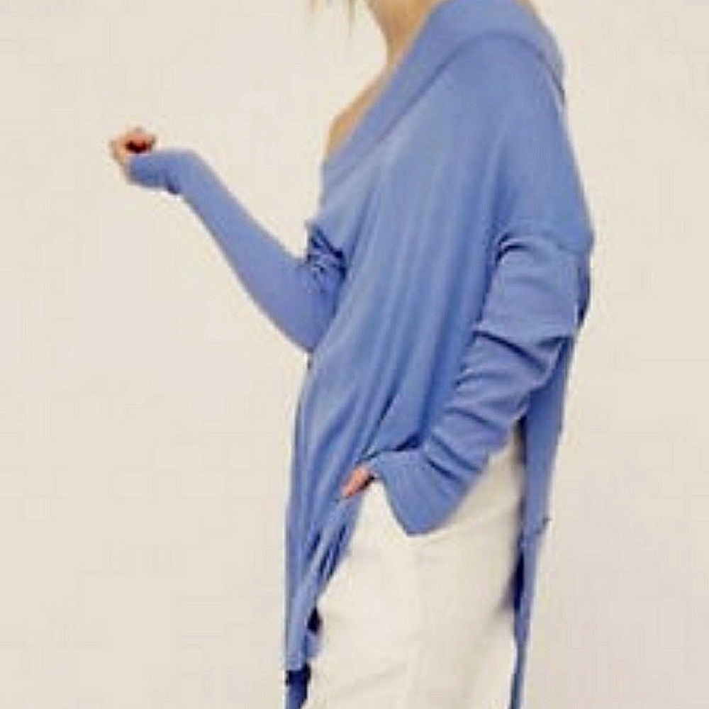 Free People "Sky" periwinkle off the shoulder top